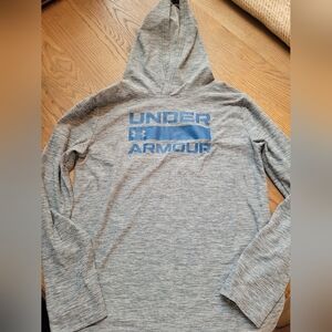 Under Armour Heather Gray Pullover with Blue Logo